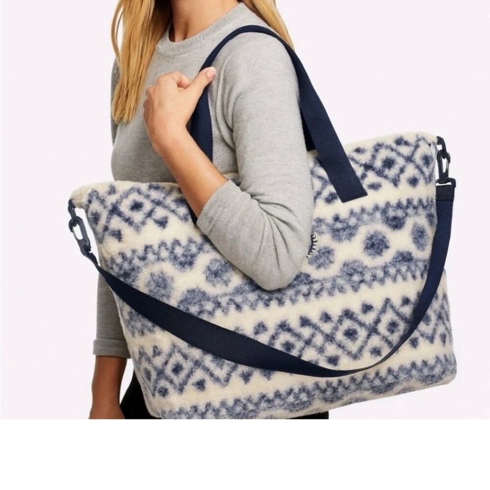 PINK Victoria's Secret Blue and Cream Tote